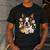 Floral Boston Terrier Men's Casual T-Shirt Dark Grey