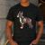 Floral FLower Boston Terrier Mom Grandma Men's Casual T-Shirt Dark Grey
