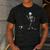 Halloween Boston Terrier And Skeleton Men's Casual T-Shirt Dark Grey