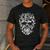 Halloween Costume Skull Boston Terrier Dog Lover Men's Casual T-Shirt Dark Grey