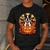 Halloween Retro Boston Terrier Men's Casual T-Shirt Dark Grey