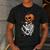 Halloween Skeleton Boston Terrier Men's Casual T-Shirt Dark Grey