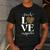 Love Leopard Print Teacher Cheetah School Inspire Teach Men's Casual T-Shirt Dark Grey