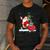 Santa Ugly Christmas Tree Lights Boston Terrier Dog Lover Men's Casual T-Shirt Dark Grey