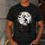 Spooky Halloween Moon Boston Terrier Boston Bull Bostie Men's Casual T-Shirt Dark Grey