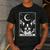 Tarot Card Vintage Crescent Moon Boston Terrier Dog Mom Men's Casual T-Shirt Dark Grey