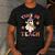 Trick Or Teach Groovy Teacher Halloween Retro Floral Ghost Men's Casual T-Shirt Dark Grey