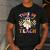 Trick Or Teach Groovy Teacher Halloween Retro Teacher Ghost Men's Casual T-Shirt Dark Grey