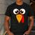 Turkey Face Halloween Costume Thanksgiving Teacher Nurse Men's Casual T-Shirt Dark Grey Turkey Face Halloween Costume Thanksgiving Teacher Nurse Men's Casual T-Shirt Dark Grey