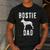 Vintage Boston Terrier Dad Dog Daddy Bostie Father Men's Casual T-Shirt Dark Grey