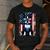 Vintage Boston Terrier Dog American USA US Flag Pets Lovers Men's Casual T-Shirt Dark Grey
