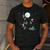 Xmas Tree Santa Riding Boston Terrier Christmas Men's Casual T-Shirt Dark Grey
