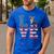 4th Of July Decor Patriotic LOVE Boston Terrier USA Flag Men's Casual T-Shirt Royal Blue