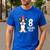 8 Years Old Birthday Boston Terrier Dog Lover 8th Party Kid Men's Casual T-Shirt Royal Blue