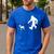 Bigfoot Walking With Bull Terrier Dog Men's Casual T-Shirt Royal Blue