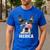 Boston Terrier 4th Of July Merica Men Women USA Flag Vintage Men's Casual T-Shirt Royal Blue