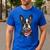 Boston Terrier American Flag Men's Casual T-Shirt Royal Blue