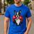 Boston Terrier Boxing Men's Casual T-Shirt Royal Blue