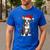 Boston Terrier Christmas Santa Hat Tree Lights Pajama Men's Casual T-Shirt Royal Blue