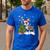 Boston Terrier Christmas Tree Lights Santa Hat Men's Casual T-Shirt Royal Blue