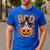 Boston Terrier Costume On Pumpkin Halloween Boston Terrier Men's Casual T-Shirt Royal Blue