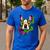 Boston Terrier In Day Of The Dead Sugar Skull Dog Men's Casual T-Shirt Royal Blue