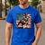 Boston Terrier Dog 4th Of July USA American Flag Patriotic Men's Casual T-Shirt Royal Blue