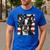 Boston Terrier Dog American Flag 4th Of July Patriotic Puppy Men's Casual T-Shirt Royal Blue