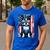 Boston Terrier Dog American USA US Flag Pets Vintage Outfit Men's Casual T-Shirt Royal Blue