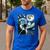 Boston Terrier Dog Art Van Gogh Starry Night Boston Terrier Men's Casual T-Shirt Royal Blue