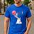 Boston Terrier Dog Blowing Chewing Bubble Gum Pink Men's Casual T-Shirt Royal Blue