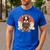 Boston Terrier Dog Japanese Style Samurai Dogs Men's Casual T-Shirt Royal Blue