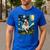 Boston Terrier Dog Starry Night Painting Men's Casual T-Shirt Royal Blue
