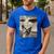 Boston Terrier Dog UFO Alien Extraterrestrial Selfie Men's Casual T-Shirt Royal Blue