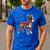 Boston Terrier Floral Vintage Dog Mom Distressed Men Women Kids Men's Casual T-Shirt Royal Blue