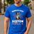 Boston Terrier Groovy World's Best Boston Mom Men's Casual T-Shirt Royal Blue
