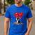 Boston Terrier Lover Heart Shape Boston Terrier Valentine Men's Casual T-Shirt Royal Blue