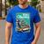 Boston Terrier Merry Christmas Tree Truck Dog X-Mas Men's Casual T-Shirt Royal Blue