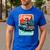 Boston Terrier Merry Christmas Tree Truck Santa Dog X-Mas Men's Casual T-Shirt Royal Blue