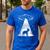 Boston Terrier Mom Dad Dog Alien UFO Men's Casual T-Shirt Royal Blue