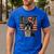 Boston Terrier Patriotic 4th Of July USA American Flag Men's Casual T-Shirt Royal Blue