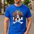 Boston Terrier Pirate T Shirt Jolly Roger Crossbones Skull Men's Casual T-Shirt Royal Blue