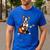 Boston Terrier Playing Guitar Boston Terrier Men's Casual T-Shirt Royal Blue