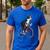 Boston Terrier Riding Bicycle Cute Bostie Biker Raglan Baseball Tee Men's Casual T-Shirt Royal Blue