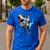 Boston Terrier Riding T-Rex Dinosaur Dog Lover Men's Casual T-Shirt Royal Blue
