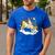 Boston Terrier Riding Unicorn Boys Girls Kids Rainbow Men's Casual T-Shirt Royal Blue