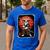 Boston Terrier Samurai Ninja Vintage Anime Japanese Ukiyo-e Men's Casual T-Shirt Royal Blue