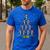 Boston Terrier Santa Hat Xmas Light Men Women Christmas Tree Men's Casual T-Shirt Royal Blue