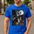 Boston Terrier Selfie Full Moon Flying Witch Halloween Dog Men's Casual T-Shirt Royal Blue