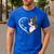 Boston Terrier Shirts For Women Girls Kids Heart Cute Men's Casual T-Shirt Royal Blue